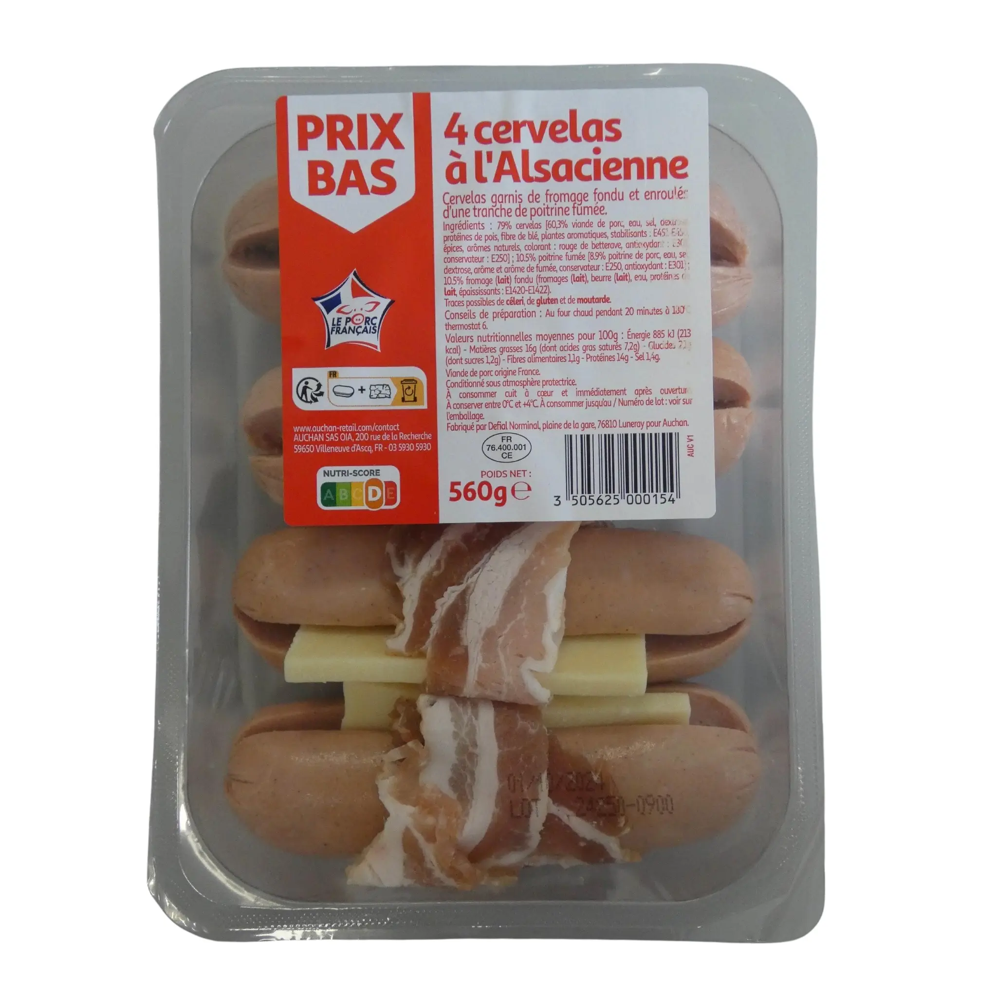 PRIX BAS Cervelas à l'Alsacienne