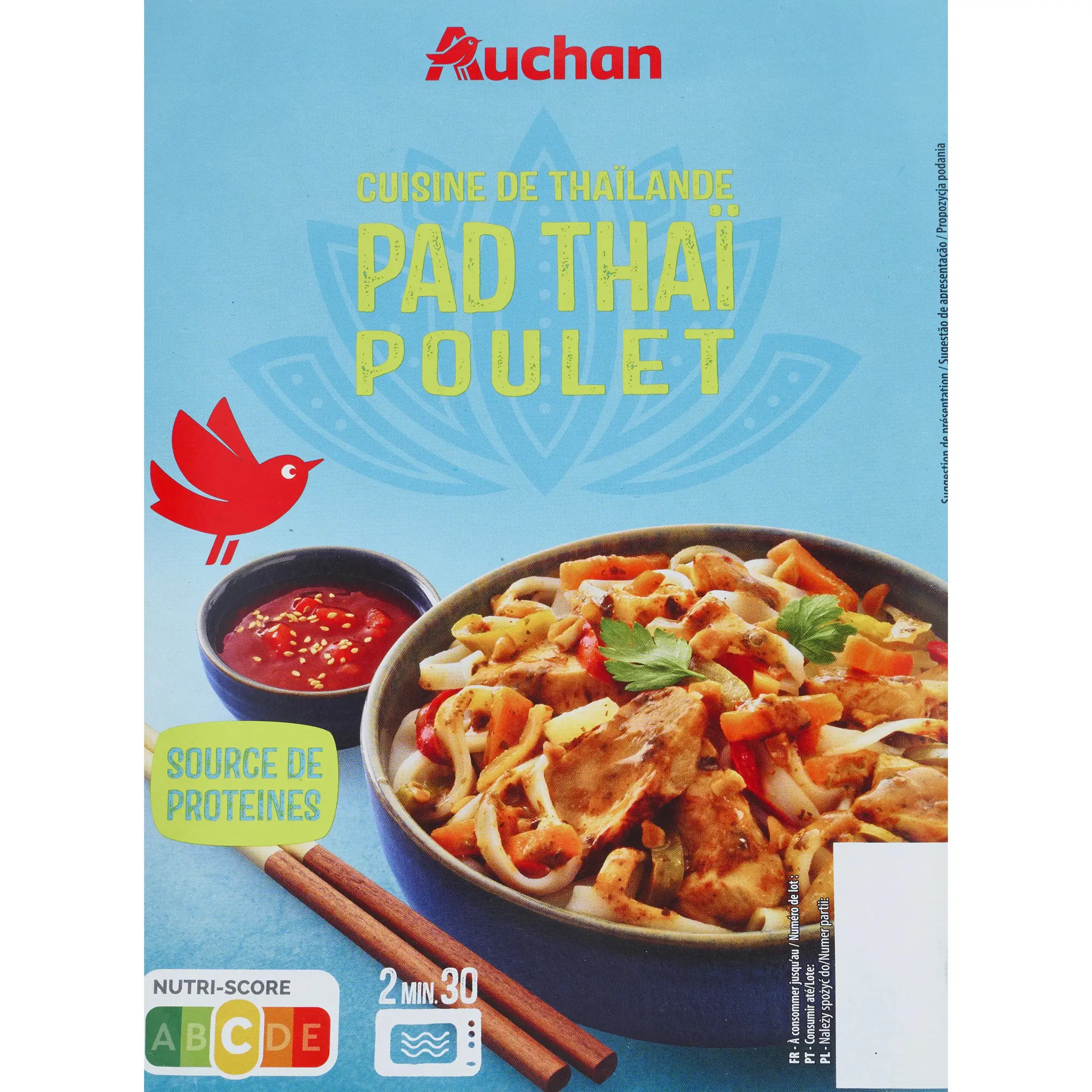 AUCHAN Pad thaï au poulet