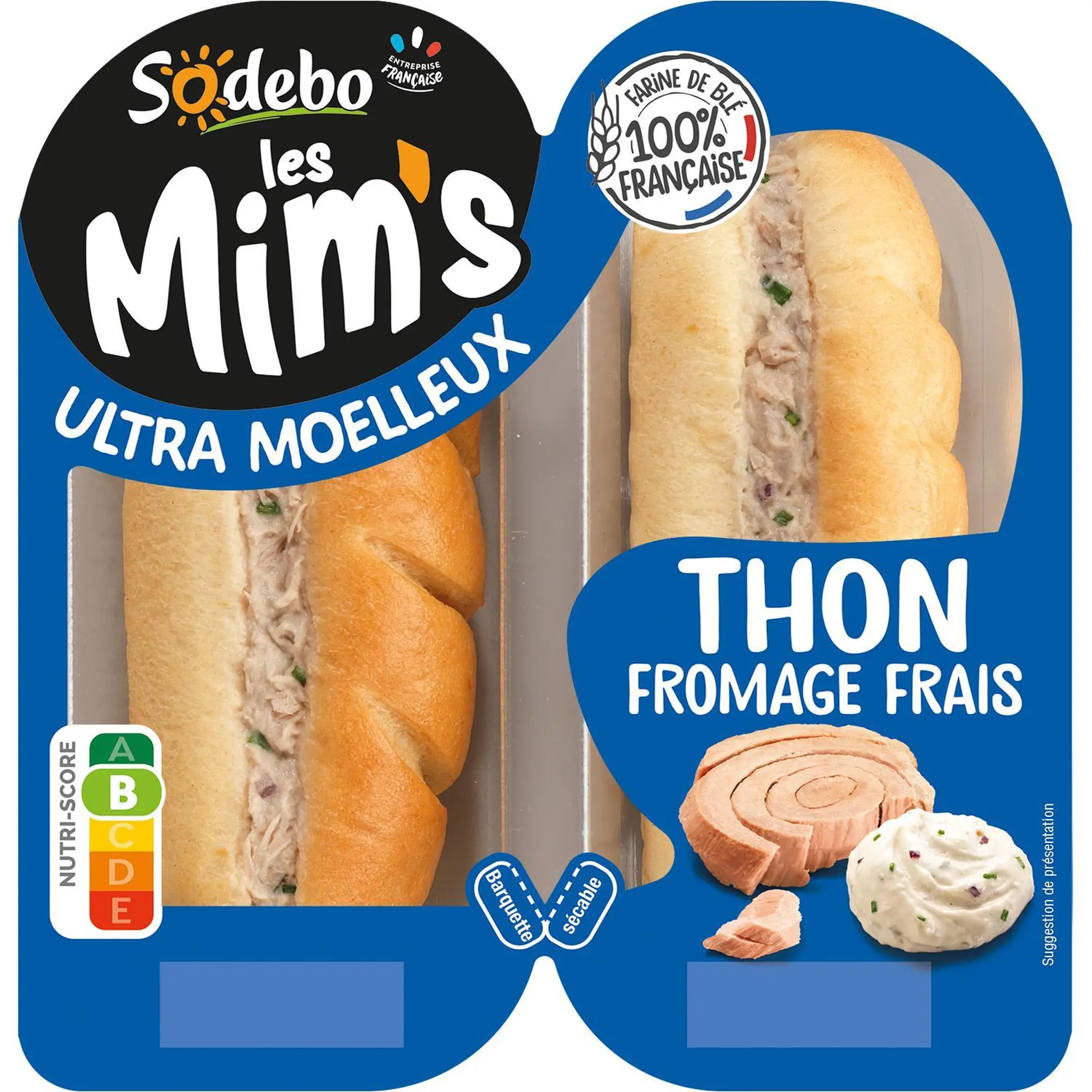 SODEBO Les Mim's sandwich thon fromage frais