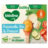 BLEDINA Petit pot ratatouille riz poisson dès 8 mois