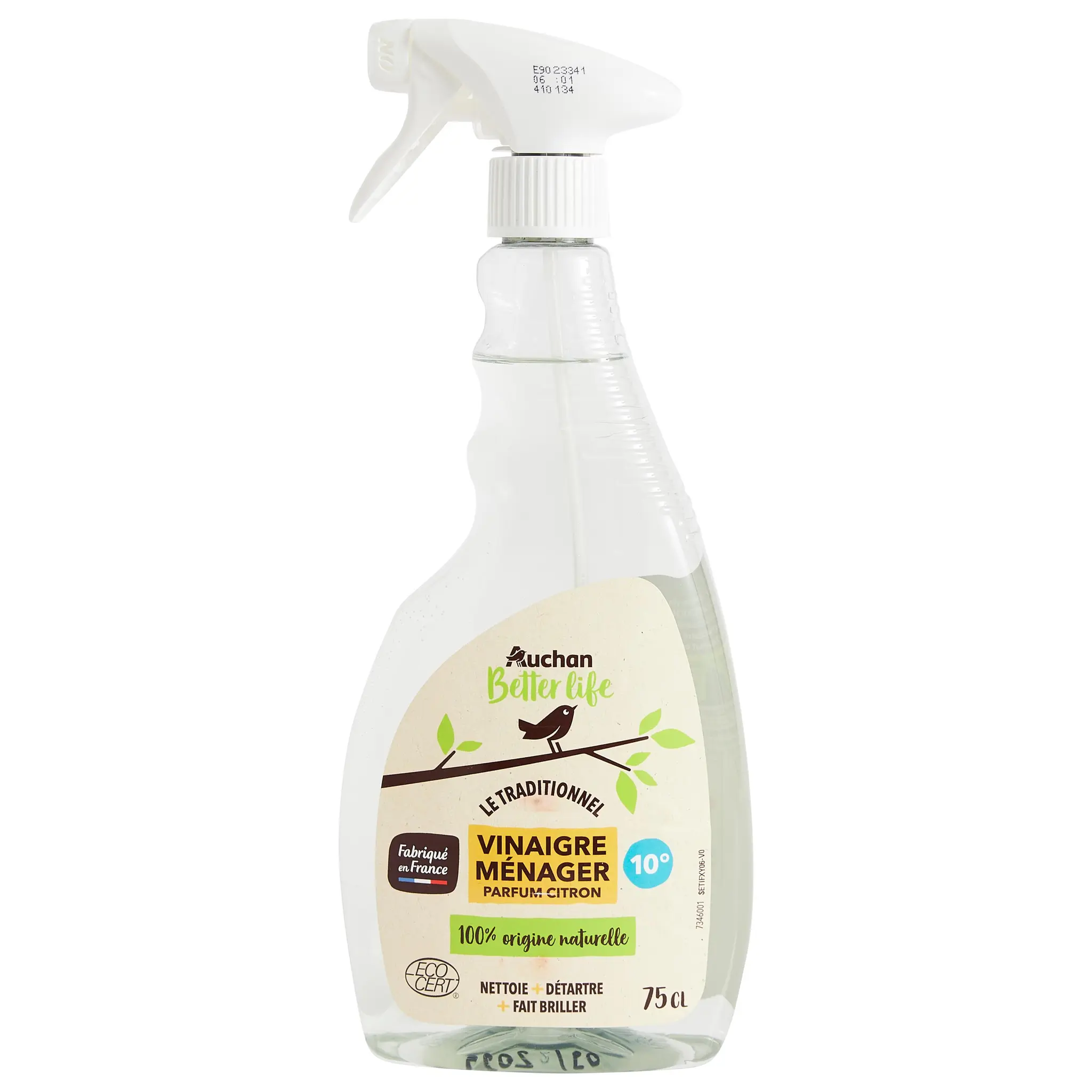 AUCHAN BETTER LIFE Ecodet Spray vinaigre ménager naturel