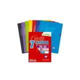 CLAIREFONTAINE Lot de 7 Cahiers Piqués – Couverture Polypropylène, 96 Pages