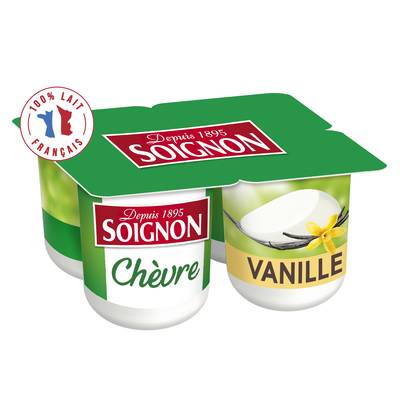 Soignon Yaourt au lait de chèvre à la vanille, 4x125g