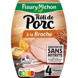 Fleury Michon Rôti de Porc à la Broche, Conservation Sans Nitrite, 4 tranches - 140g