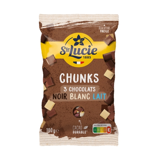 Pépites de Chocolat Lait Noir et Blanc Chunks SAINTE LUCIE