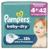 Couches Bébé 10-15kg Taille 4+ Baby Dry PAMPERS