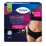 Culottes fuites urinaires Taille Basse Taille M Plus Noir Silhouette TENA