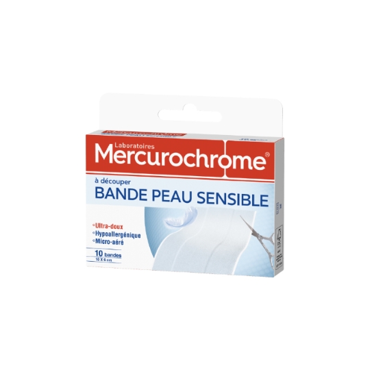 Bandes Peau Sensible Ultra Doux Hypoallergénique Micro-aéré 10x6cm MERCUROCHROME