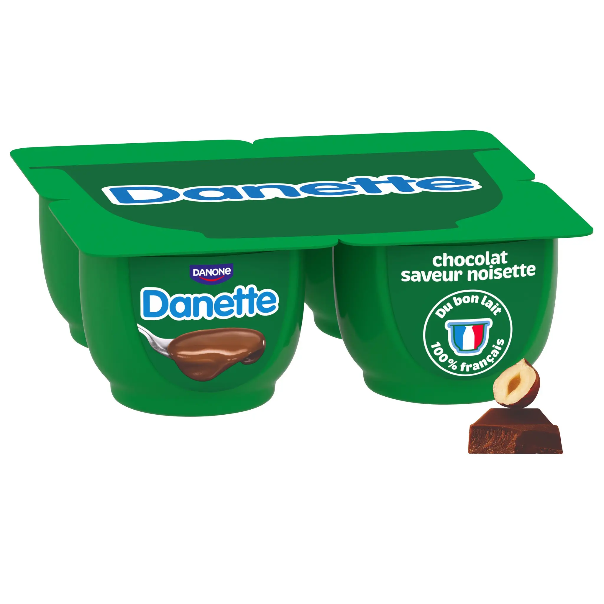 DANETTE Crème dessert chocolat saveur noisette
