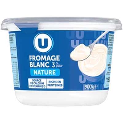 Fromage blanc nature 3%MG, U (900 g)