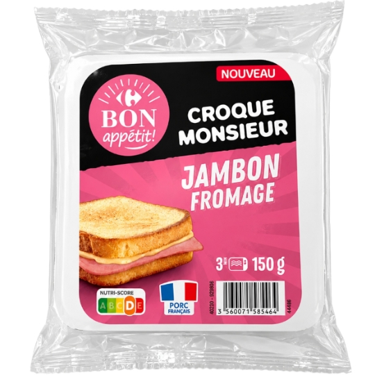 Biscuits apéritifs classiques croque-monsieur,jambon et emmental CARREFOUR CLASSIC'