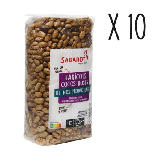 Sabarot - Lot 10 X Haricots Cocos Roses - Sachet 1kg SABAROT