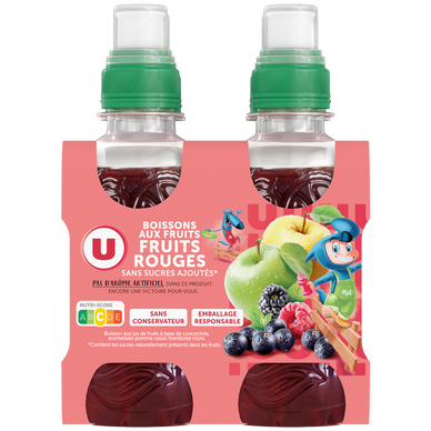 Boisson aux fruits abc / aromatisée fraise framboise sans sucres ajoutés 4x20cl