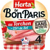 Jambon Torchon -25% de sel Sans Nitrite HERTA Le Bon Paris 4T - 140g