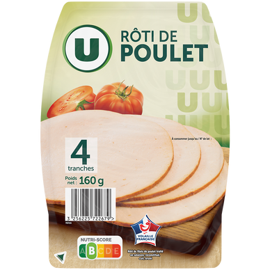 Rôti de Poulet - x4 tranches, 160g