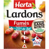 Lardons fumés -25% de sel conservat.sans nitrite HERTA 2x75g