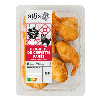 Beignets crevette panés, sauce aigre douce, Agis, 6 pièces, 140g