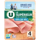 Jambon Supérieur sans couenne -25% sel - x4 tranches, 160g