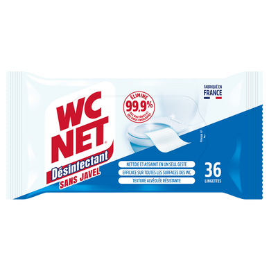Lingettes désinfectantes WC NET sans javel x36