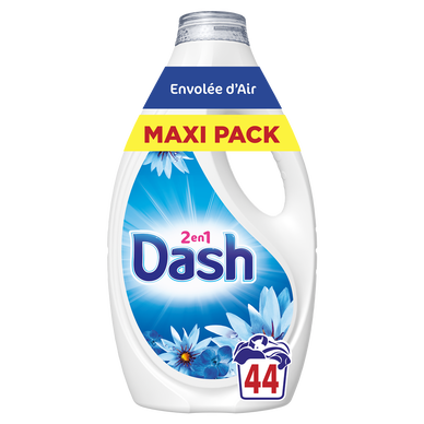 Lessive DASH 2en1 envolée d'air 44 lavages 1.98L