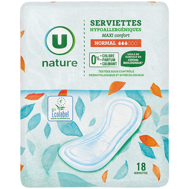 Serviettes hygiéniques maxi normal - x18
