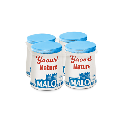 Yaourt nature MALO pot en carton 4x125g