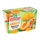 Dessert fruitier avec morceaux Abricot ANDROS  -  4 pots de 100g