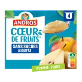 Compote Cur de Fruits SSA pomme poire ANDROS 4x97g