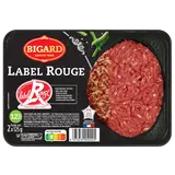 Steak haché, 12% MAT.GR.,LABEL ROUGE, BIGARD, France, barquette 2x125g