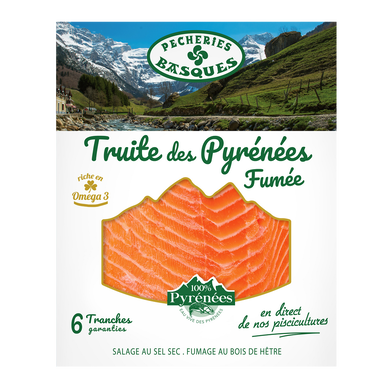 Truite fumée des Pyrénées PECHERIES BASQUES x6 180g