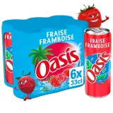 OASIS Boisson aux fruits saveur fraise framboise boîtes