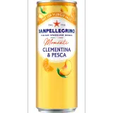 SAN PELLEGRINO Eau minérale pétillante Momenti saveur clémentine et pêche