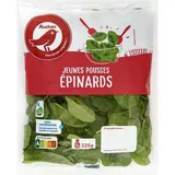Auchan Jeunes Pousses d'Épinards, 3/4 parts - 125g