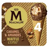 Glaces Cônes Vanille Caramel Chocolat et Amandes MAGNUM