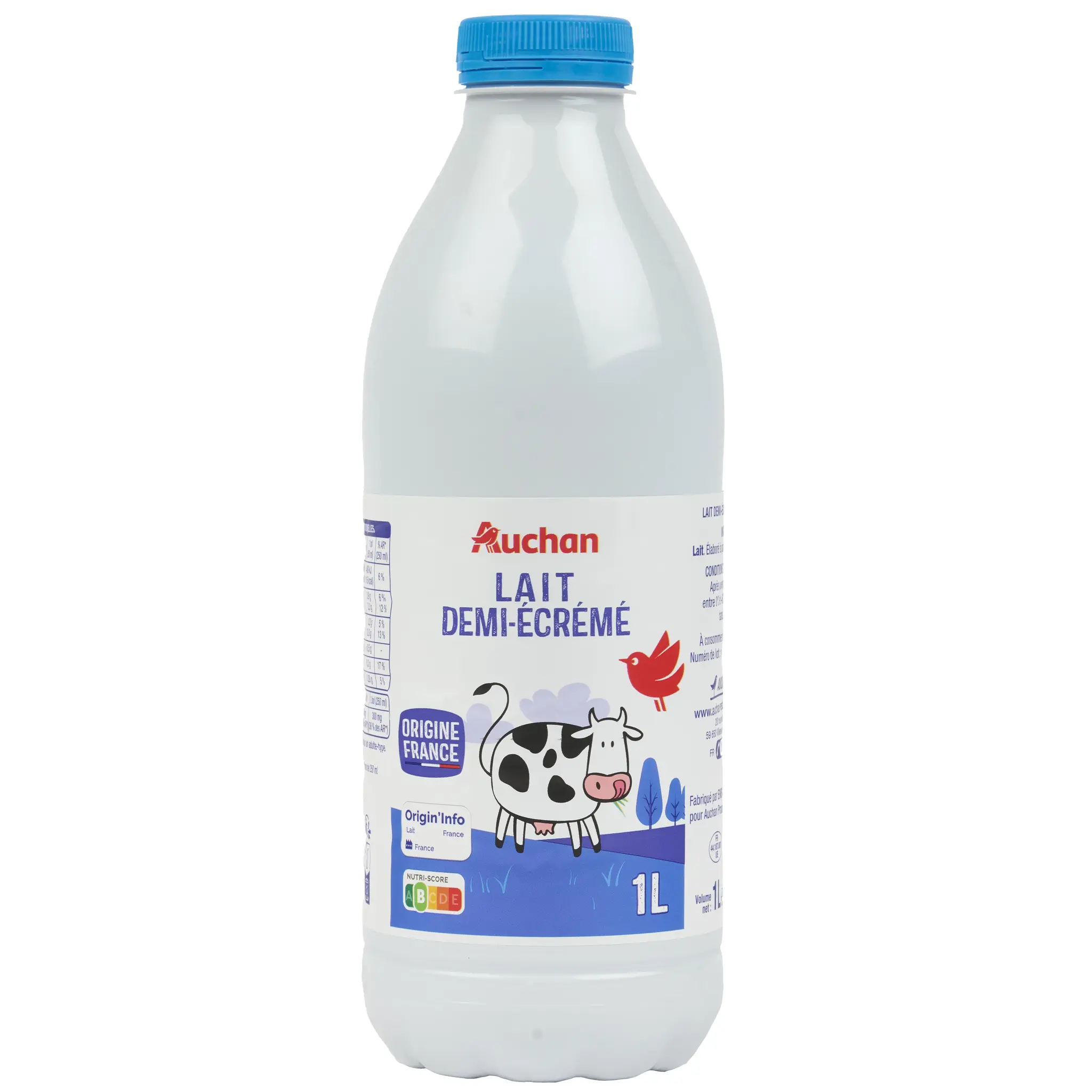 AUCHAN Lait demi-écrémé UHT