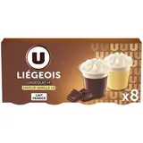 Liégeois saveur chocolat et vanille, U   (8 x 100 g)