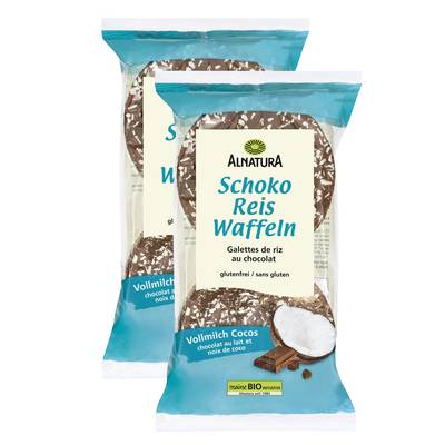 Alnatura Galettes de riz bio noix de coco, Lot de 2x100g