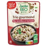 Trio gourmand riz lentilles et haricots, Jardin Bio  (220 g)