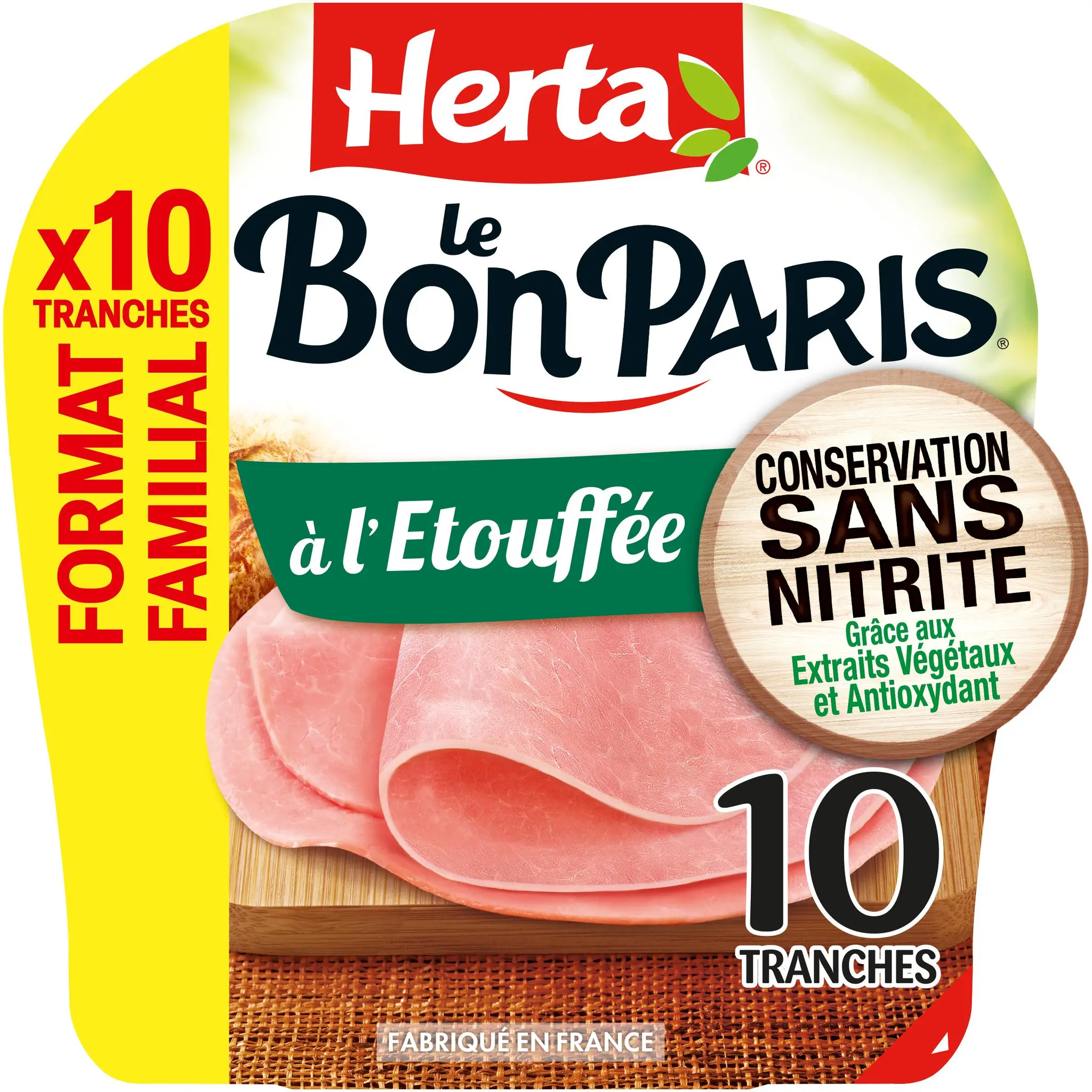 HERTA Le Bon Paris jambon cuit à l'étouffée sans nitrite