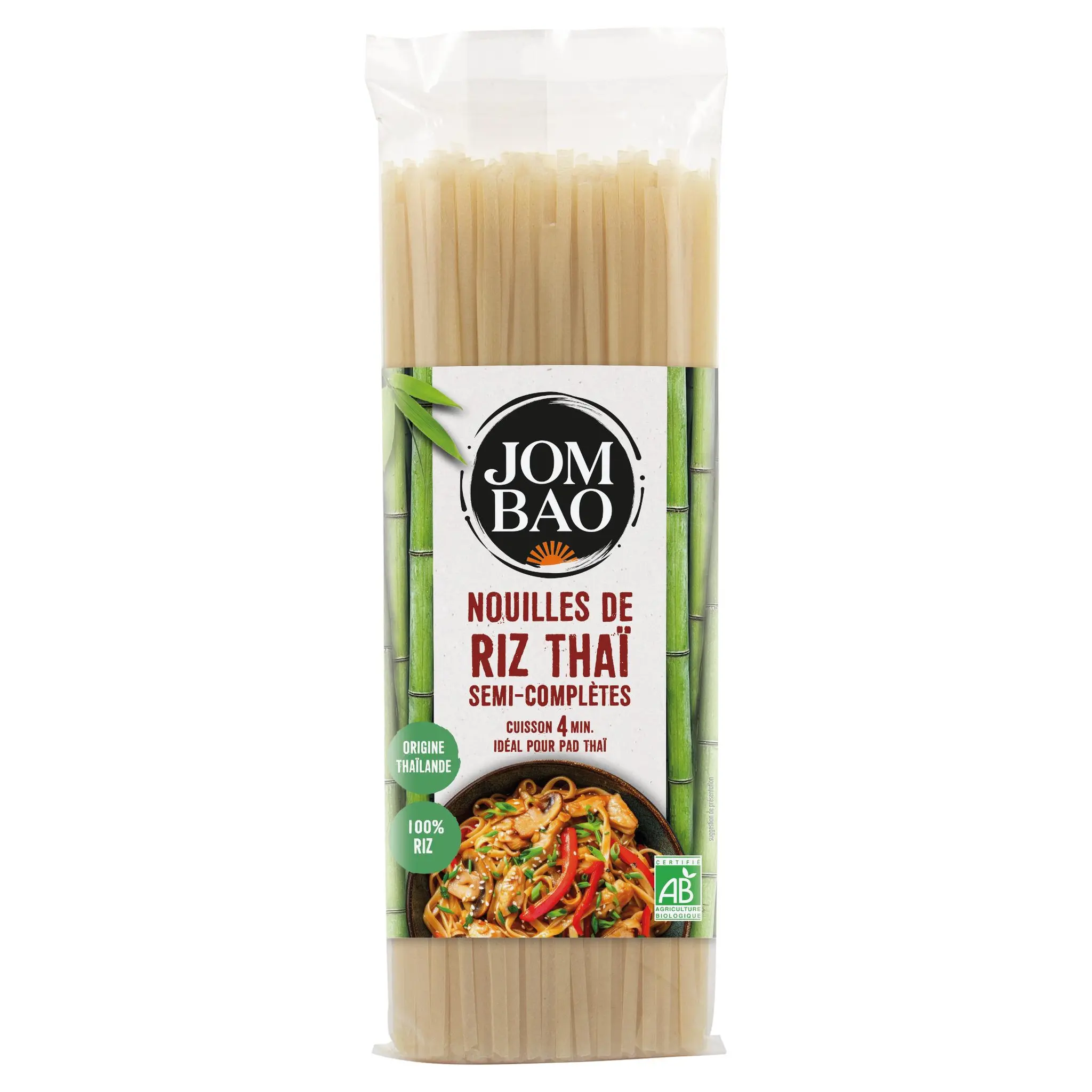 JOM BAO Nouilles de riz thaÏ semi complètes bio sans gluten