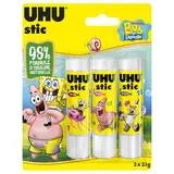 Uhu 3 bâtons de colle blanche, 3 x 21g