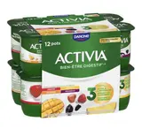 Yaourt au bifidus aux fruits panaché, Activia (12 x 125 g)
