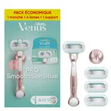 Rasoir Pro Sensitive pour Peaux Sensibles avec 1 Manche + 5 Recharges De Lames De Rasoir + 1 Support De Douche VENUS