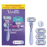 Rasoir pour Femme Extra Smooth Swirl 1 Manche + 4 Recharges de Lames + 1 Support VENUS