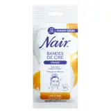 NAIR Bandes de cire visage aux extraits de lait & miel pour peaux sensibles