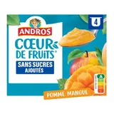 Andros Pomme, mangue sans sucres ajoutés, 4x97g