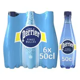 Perrier Eau gazeuse minérale naturelle finement pétillante, 6x50cl