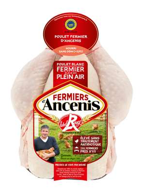 Poulet fermier blanc d'Ancenis (environ 1.7 - 1.9 Kg)