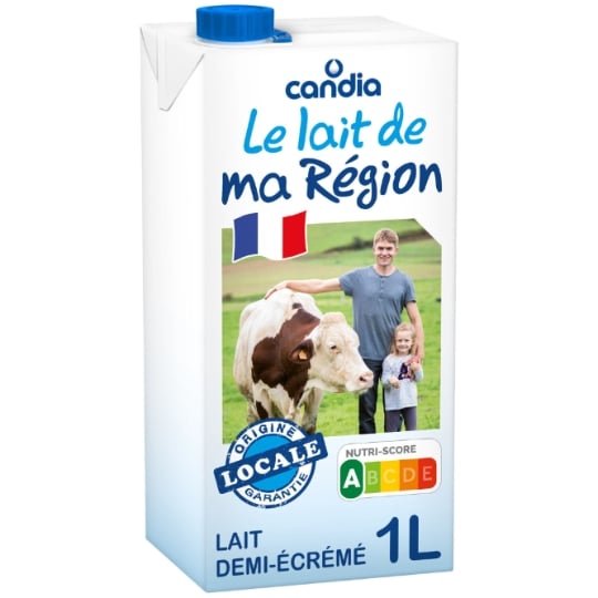 Lait Demi Ecrémé Lait de Ma Région CANDIA