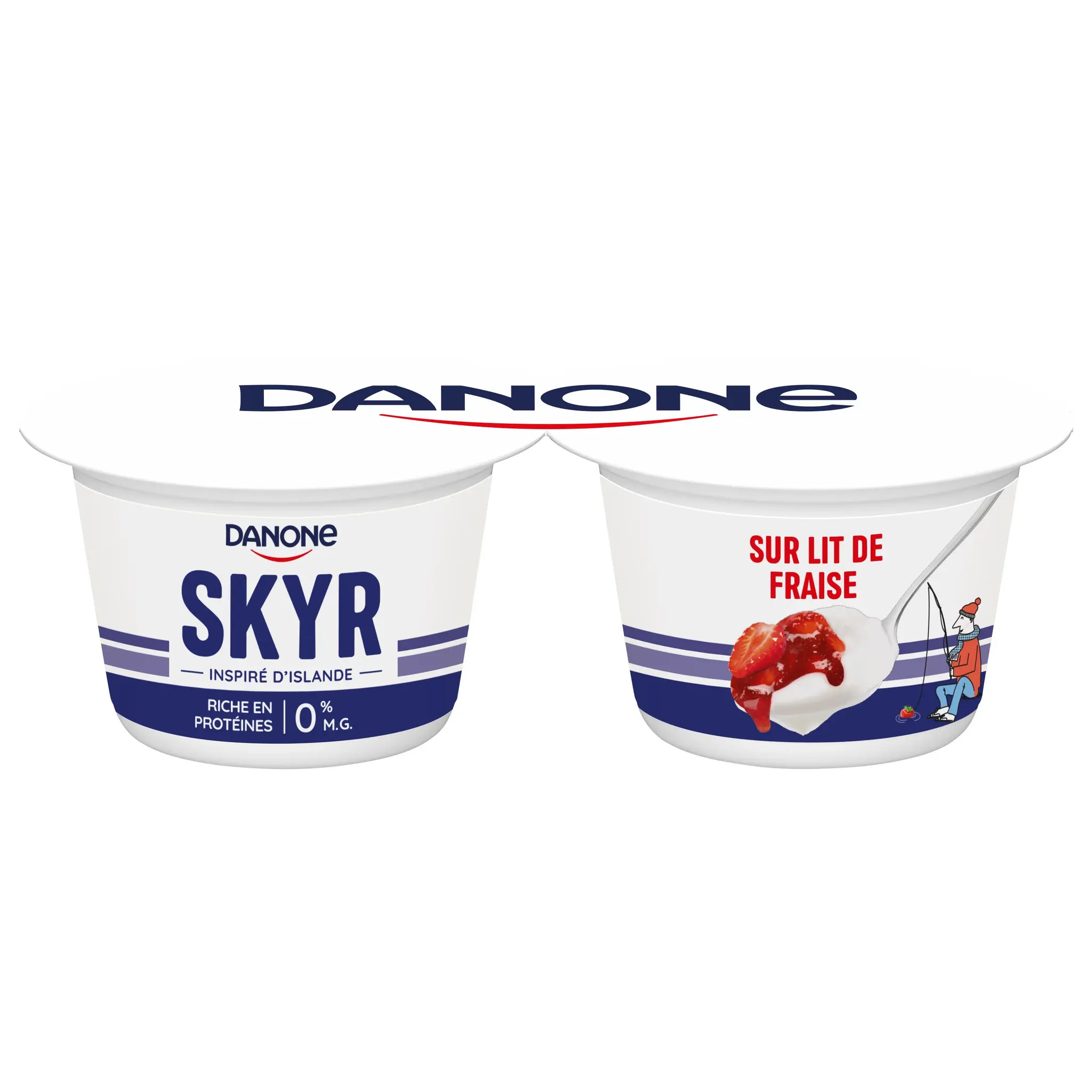DANONE Skyr protéiné sur lit de fraise 0%MG